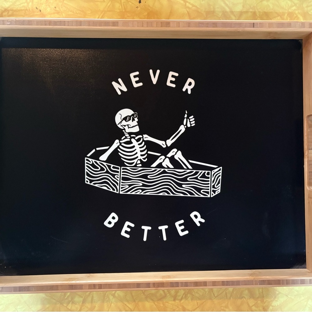 Black Tray with Skeleton Design